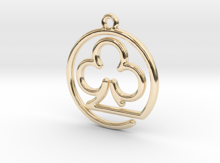 Club Card Game continuous line Pendant 3d printed