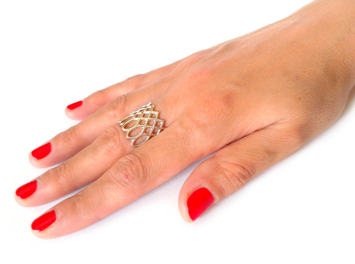 LACE ring 3d printed Polished Silver