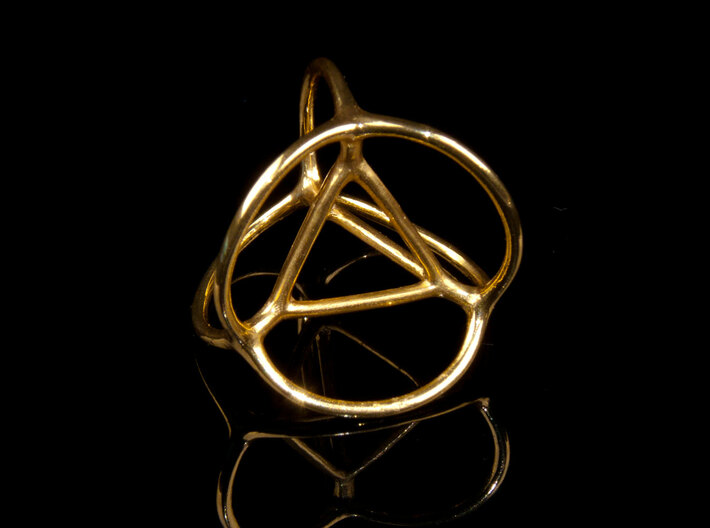 Soap Bubble Tetrahedron 3d printed Printed in Polished Brass