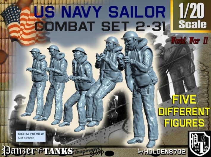 1-20 US Navy Sailors Combat SET 2-31 3d printed