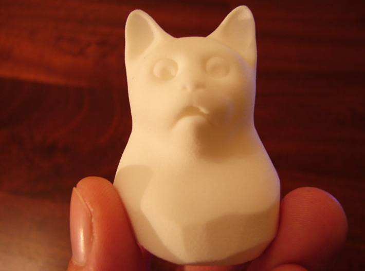 Cat Gasp (5 cm/2 inch) 3d printed White Strong &amp; Flexible