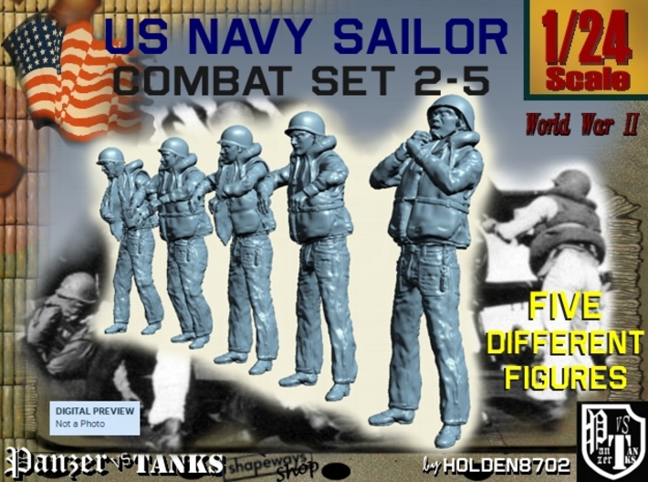 1-24 US Navy Sailors Combat SET 2-5 3d printed