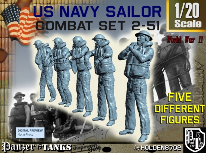 1-20 US Navy Sailors Combat SET 2-51 3d printed