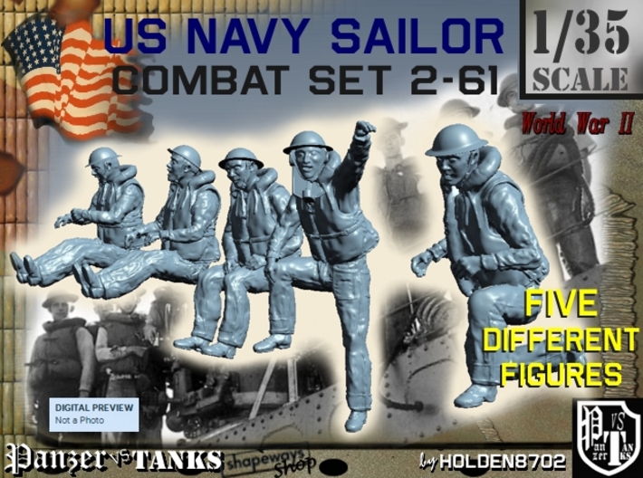 1-35 US Navy Sailors Combat SET 2-61 3d printed