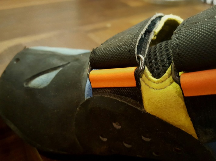 CLIPARE x 8 (for 2 pair of shoes) 3d printed Orange VelcProtec attached
