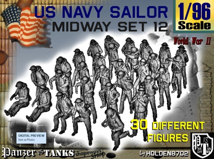 1-96 US Navy MIDWAY Set 12 3d printed