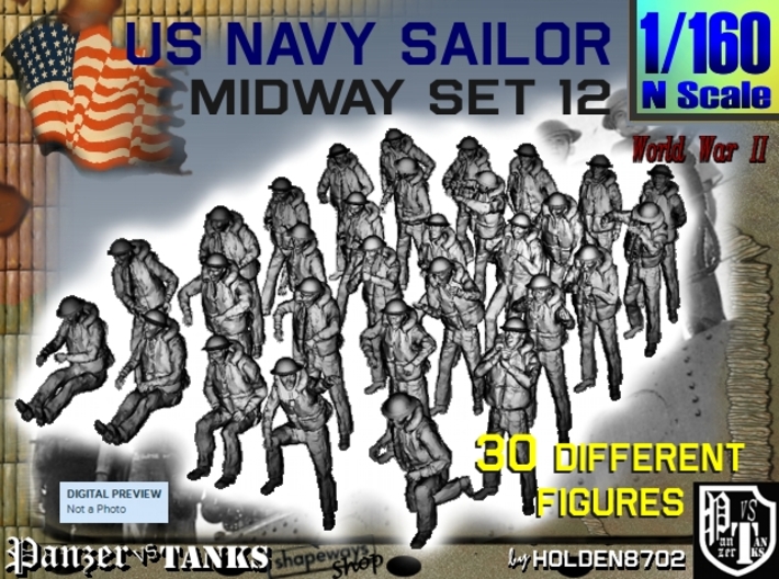 1-160 US Navy MIDWAY Set 12 3d printed