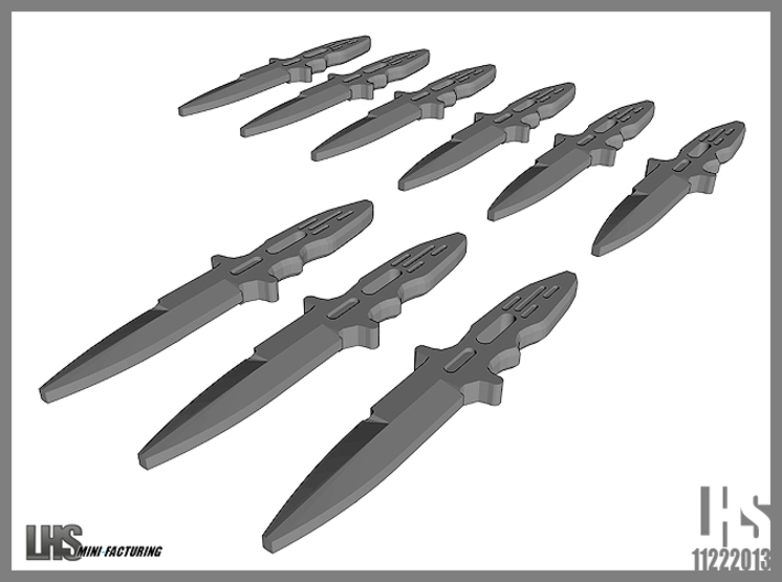 1/6 scale Elite Forces Boot Knives X9 3d printed