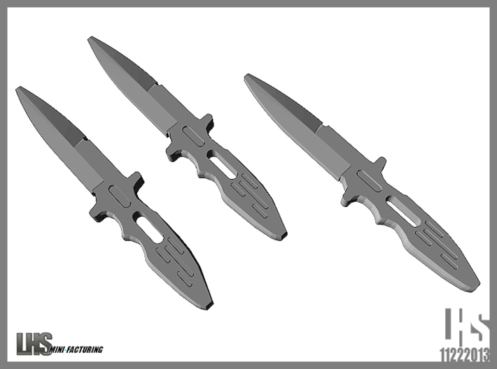 1/6 scale Elite Forces Boot Knives X3 3d printed 