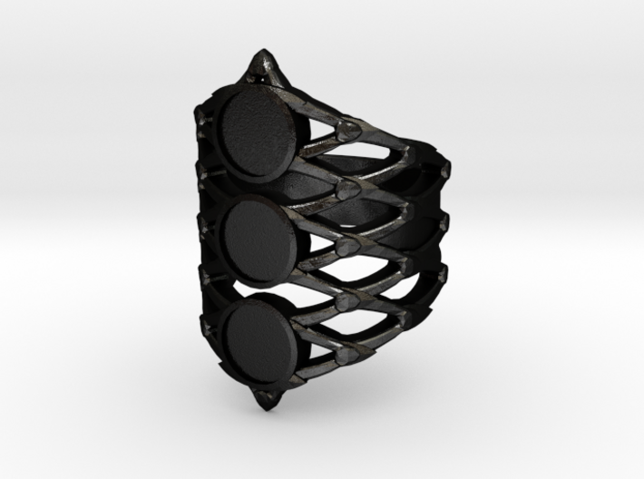 BlakOpal Lace Goth Ring 3d printed
