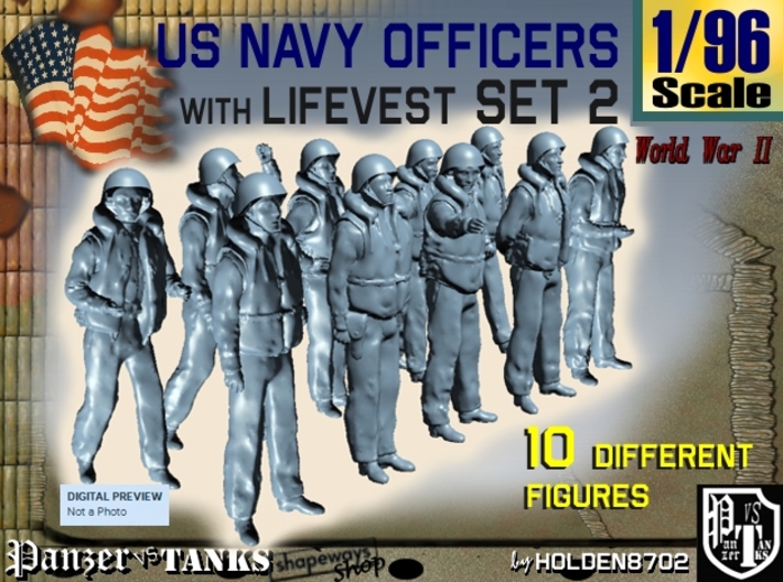 1-96 USN Officers KAPOK Set2 3d printed