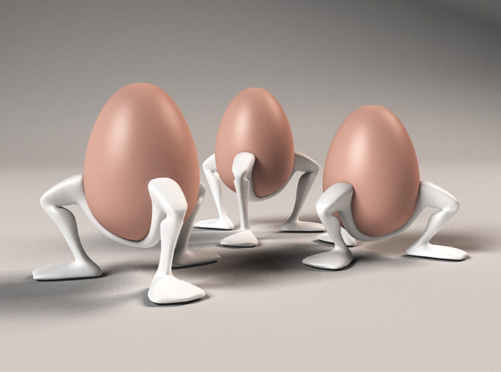 Egg cup &quot;Leggies&quot; 3d printed 3 sizes egg cups 'Leggy''