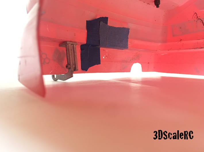 Scale Rc Tow Hook 3d printed Mounting View
