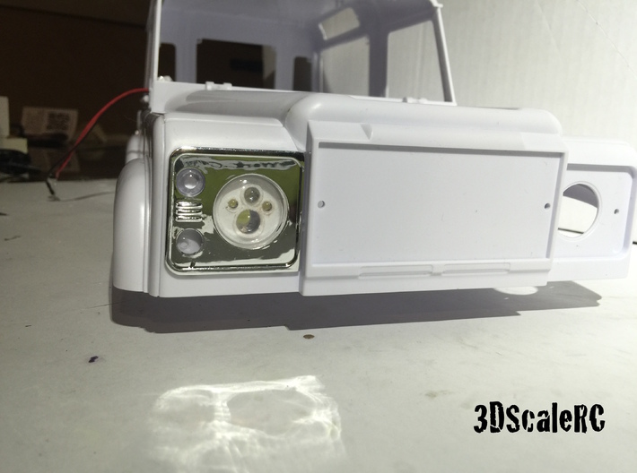 Scale RC Land Rover Defender LED Headlight - A 3d printed