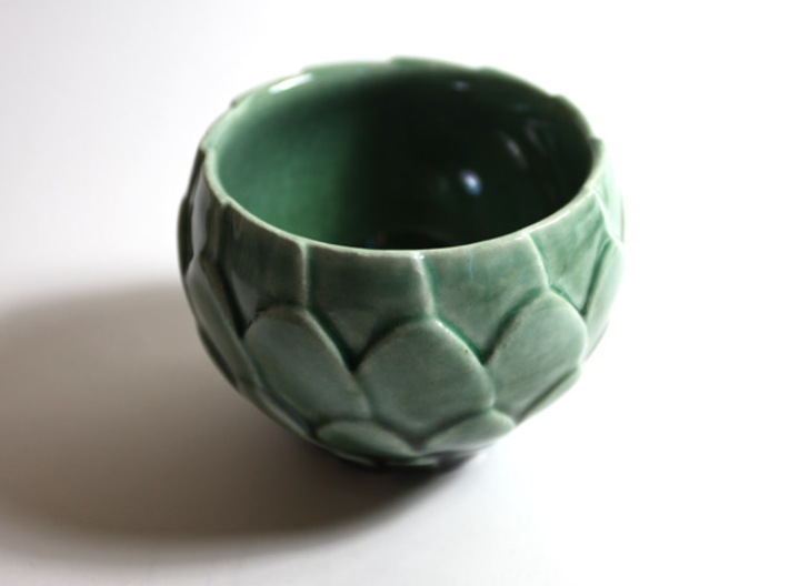 Artichoke Bowl 3d printed Artichoke Bowl in Gloss Oribe Green