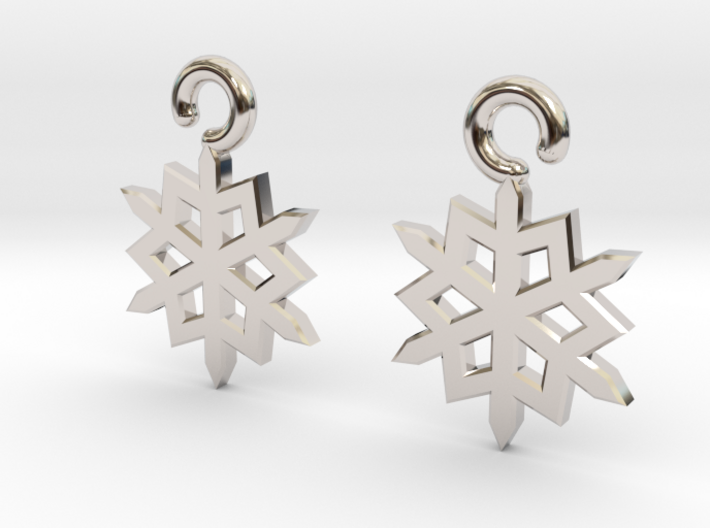 Snowflake Earrings 3d printed