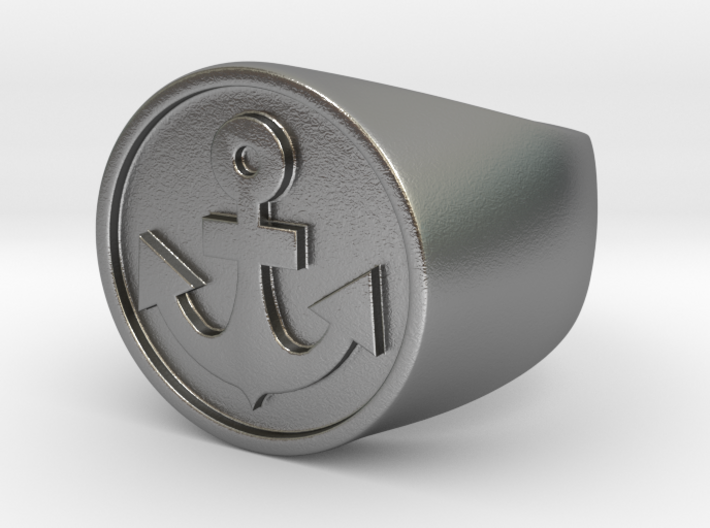 Anchor Band L. - Signet Ring 3d printed