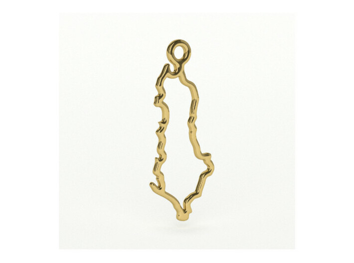 Albania - Pendant/Earring - B 3d printed Gold preview