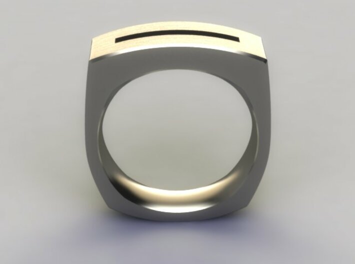 Slot Ring 3d printed Brushed Steel Render