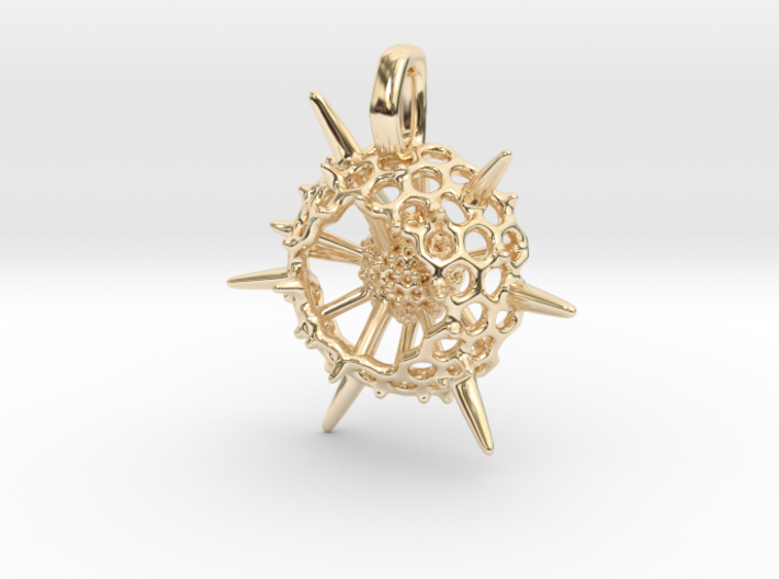 Small Spumellaria Pendant - Science Jewelry 3d printed