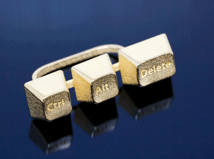  Ctrl+Alt+Del Statement Ring 3d printed 