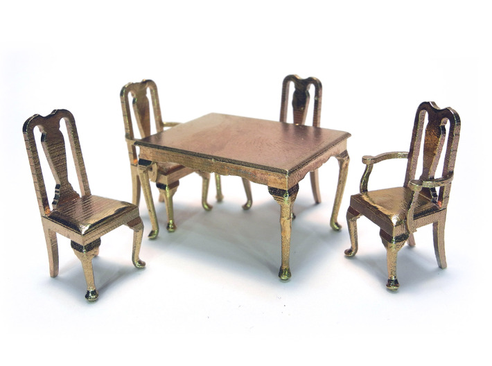 1:48 Queen Anne Dining Table 3d printed Shown with Queen Anne Chairs, sold separately