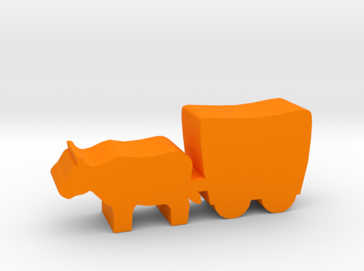 Game Piece, Smaller Ox And Wagon, 30mm version 3d printed