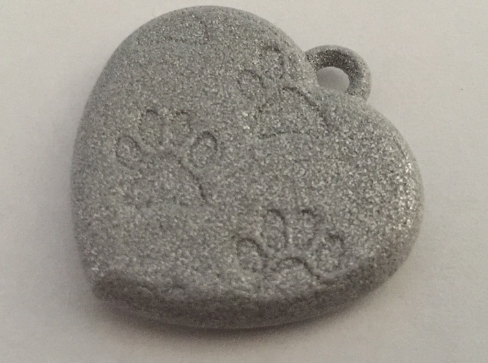 Pawprints On My Heart Pendant 3d printed 