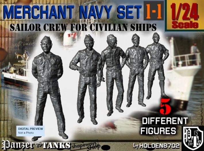 1-24 Merchant Navy Crew Set 1-1 3d printed