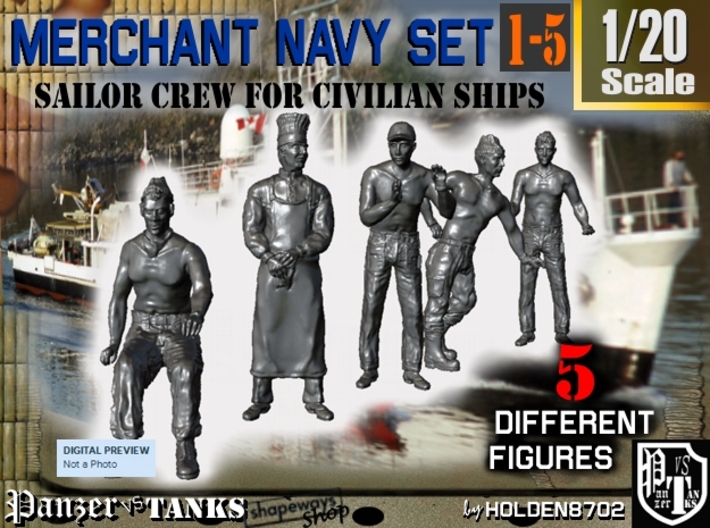 1-20 Merchant Navy Crew Set 1-5 3d printed