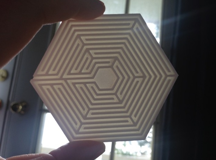 Hexagon Labyrinth Coaster 3d printed 