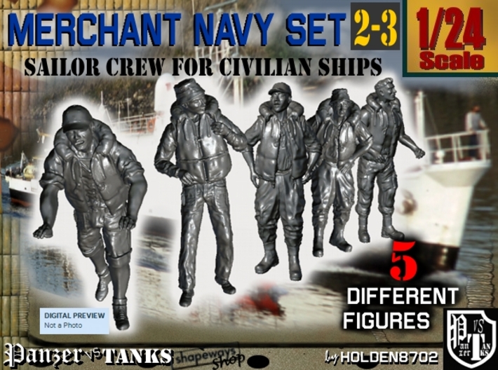 1-24 Merchant Navy Crew Set 2-3 3d printed