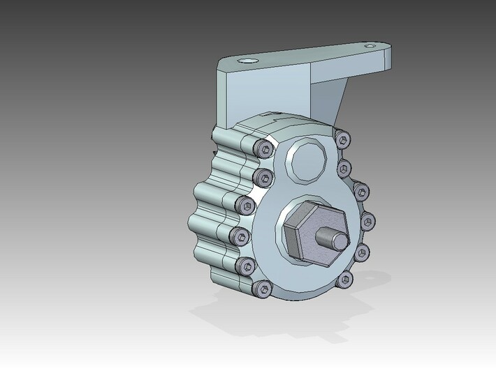 Portal Axle - Axial AX10, SCX10, 4x4x2 3d printed M2x16mm screws are used to fix the gear-cover. Die Verschraubung der Portalachse erfolgt durch 12 Stück M2x16mm Schrauben.