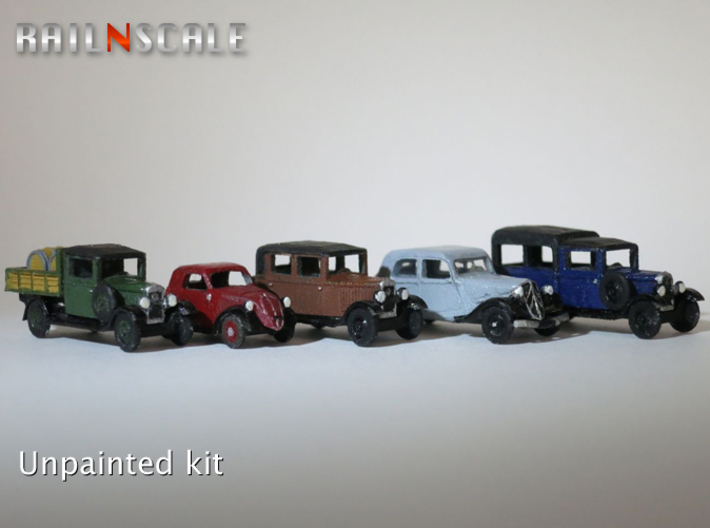 SET French and Italian 1930s cars (N 1:160) 3d printed