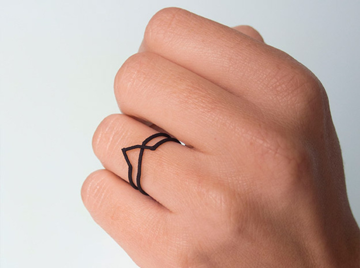 Continuous Geometric Ring  3d printed 