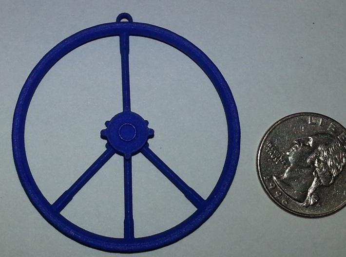 Peace Sign Dirtbike Wheel 3d printed Material Shown: Royal Blue Strong and Flexible