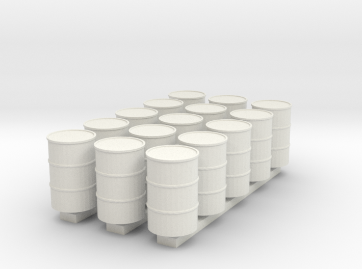 'HO Scale' - (15) 55 Gallon Drums 3d printed