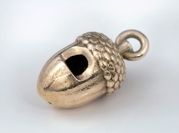 Acorn Whistle 3d printed Raw Bronze (hand polished)