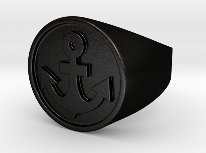 Anchor Band S. - Signet Ring 3d printed Anchor US 7.5