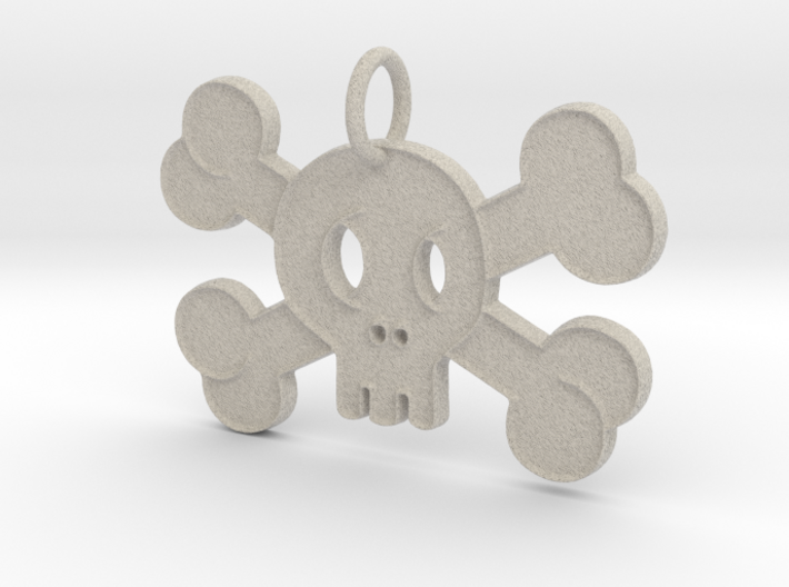 Cute Skull With Bones Pendant Charm 3d printed