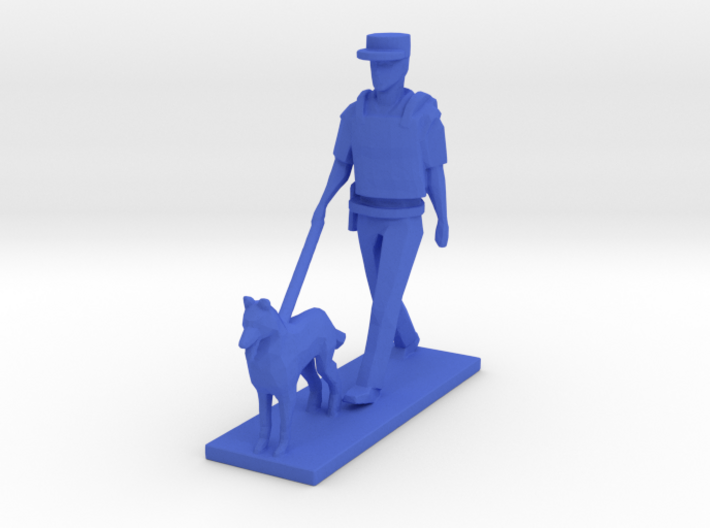 Police Walking with Dog K-9 (Summer in Paris) 3d printed