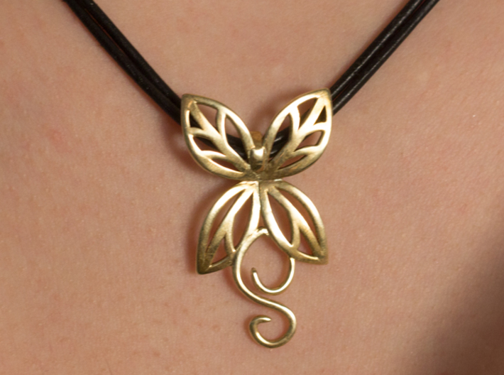 Leaves Butterfly Pendant 3d printed 