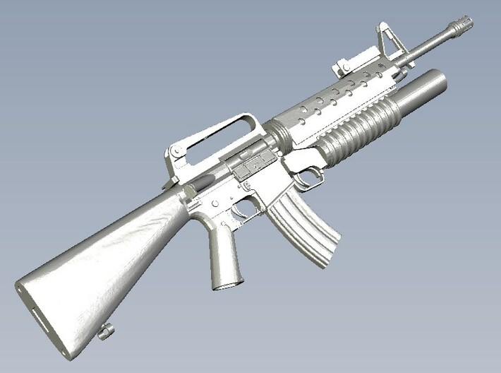 1/10 scale Colt M-16A1 & M-203 rifles x 5 3d printed 