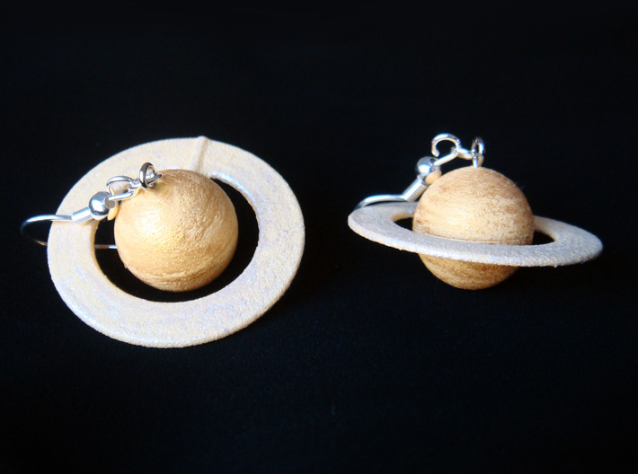 Saturn Planet Earrings for Astronomers and Astroph 3d printed