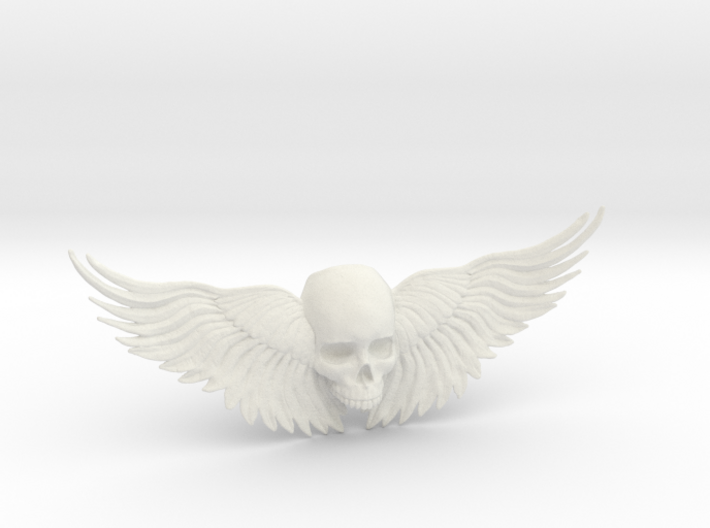 Winged Skull ring 3d printed
