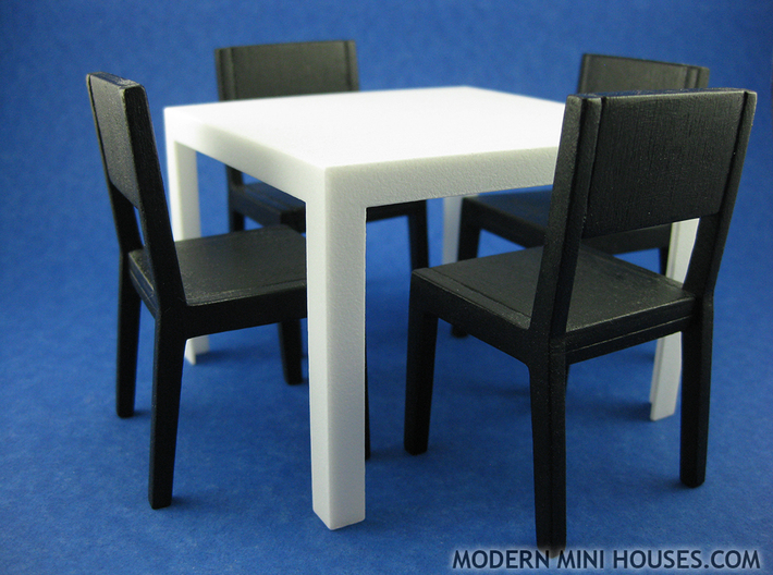 Quatro Modern Dining Table 1:12 scale 3d printed