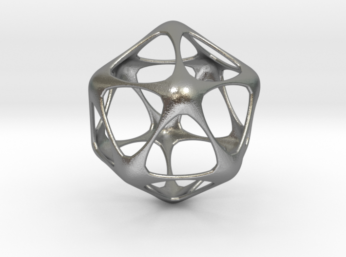 Icosahedron Pendant - Yin - Platonic Solids 3d printed Render - Icosahedron Pendant