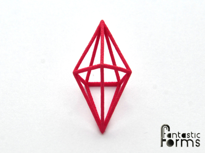 Pendant 'Crystal' 3d printed Crystal pendant, 3D printed in pink strong and flexible polished