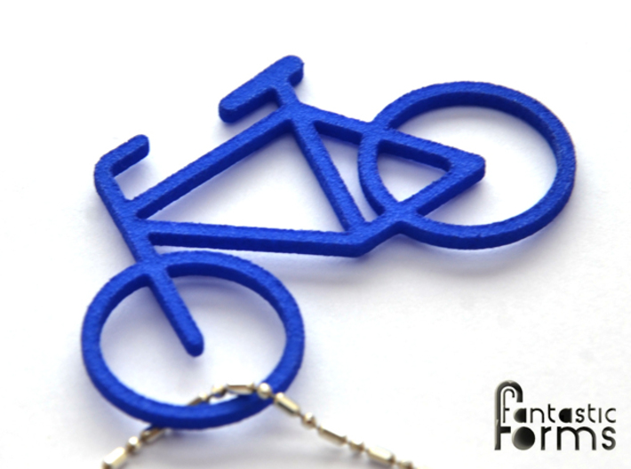 Pendant 'Little Bicycle' 3d printed Bicycle pendant, 3D printed in blue strong&amp; flexible polished