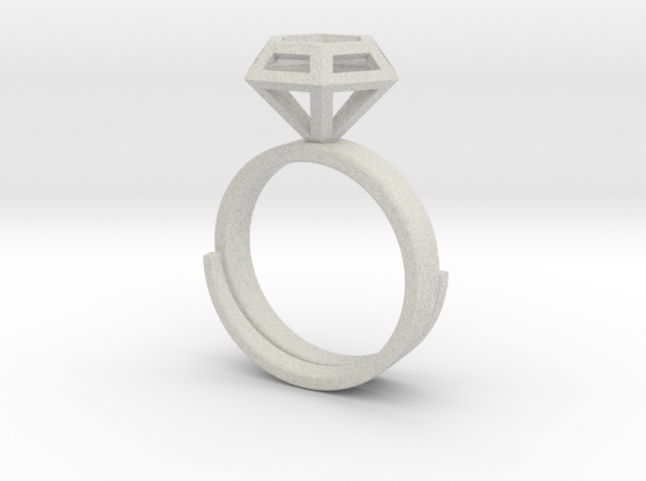 Diamond Ring US 7 3/4 3d printed